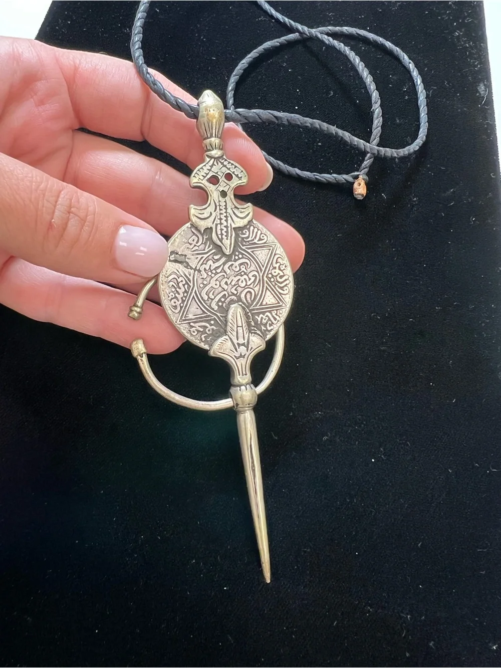 Antique Moroccan Berber coin fibula (tizerzai or khlel), a traditional cloak pin